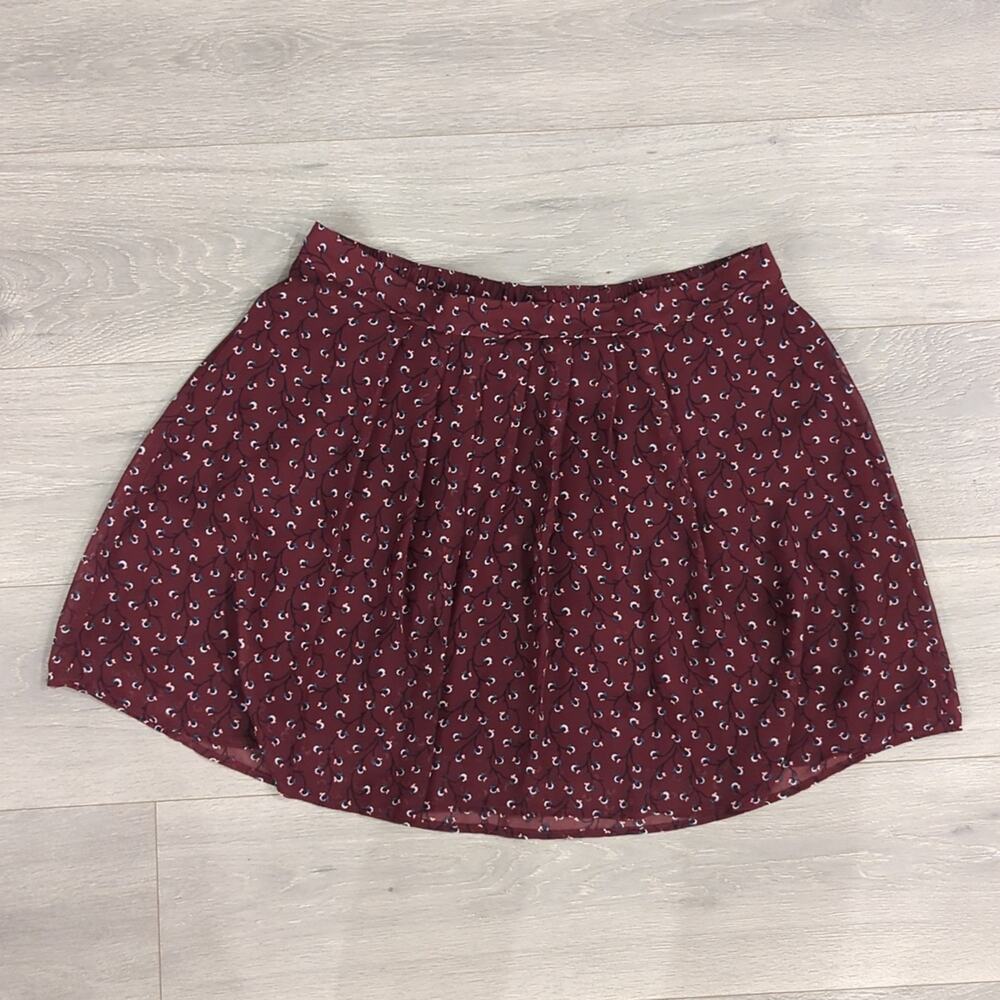 Floral Burgundy Old Navy Skirt Size Large L